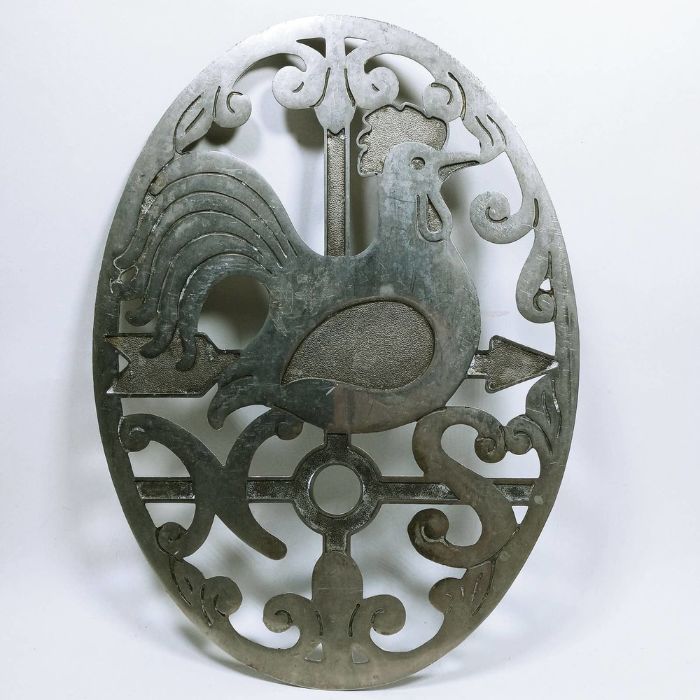 Vintage Rooster Silver Large Trivet Made in Italy Country Farm House (8)